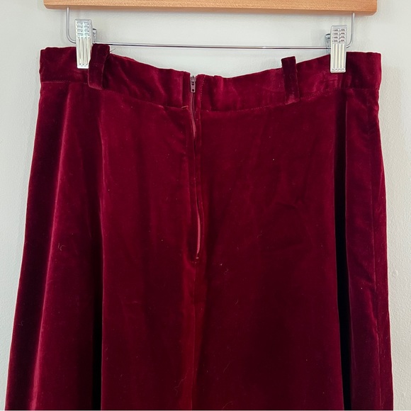 70s John Meyer Velvet Skirt | Burgundy Maxi Skirt | Vintage High Waist Skirt - Picture 4 of 8